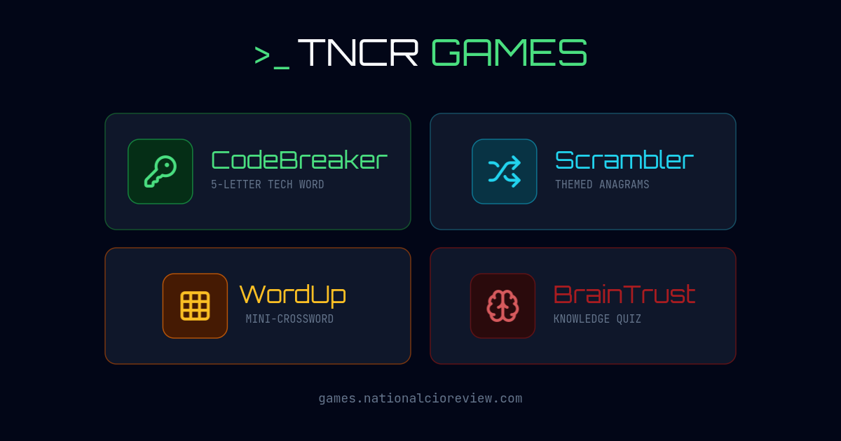 TNCR Games - Daily puzzles for people who speak tech